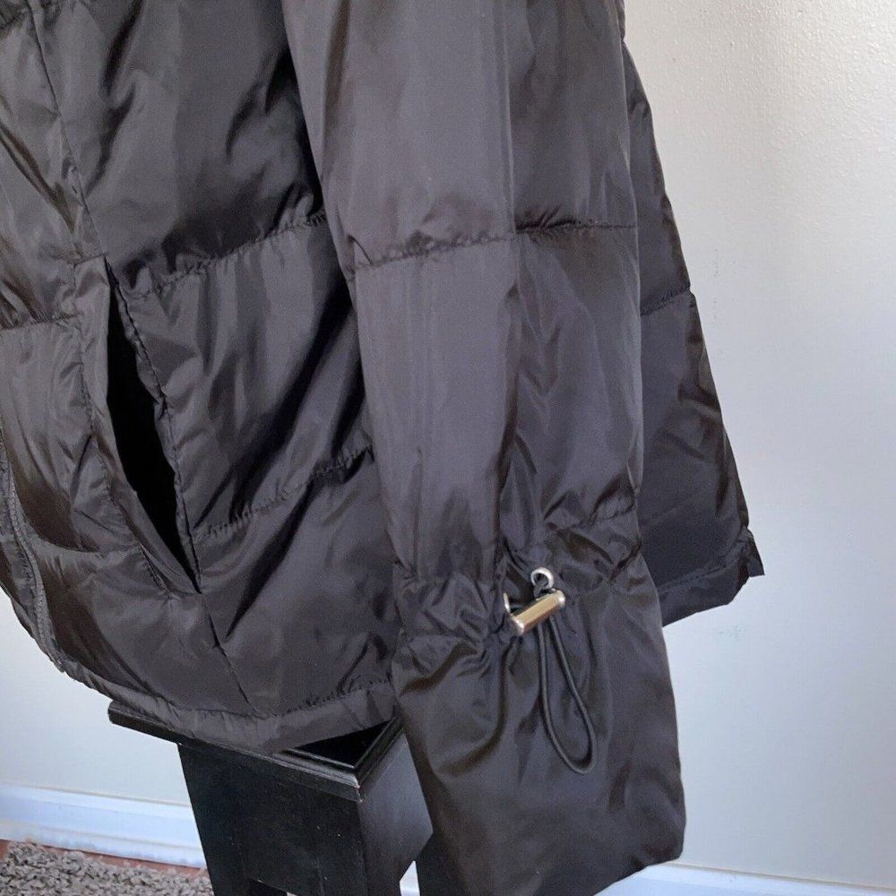Womens Motto Quilted Puffer Jacket Coat Black Funnel Collar Plus Sz 1X Full Zip - Picture 5 of 8